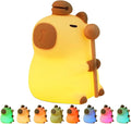 Capibara Night Light for Adults Kids,Cute Silicone Dimmable Animal Nightlight with 7 Colors,Rechargeable Bedside Touch Lamp for Christmas Gifts Toddler Baby Kids Kawaii Room Decor