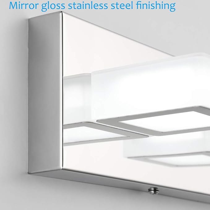 Ralbay LED Modern Vanity Light Bathroom Vanity Lights Over Mirror Acrylic Bathroom Wall Light Fixtures Cool White 6000K