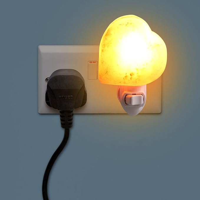 Zerodeko Salt Night Shape Led -in Night Light for Bedroom and Bathroom Decor Creates Warm Glow for Relaxation for Meditation and Nightstand Use