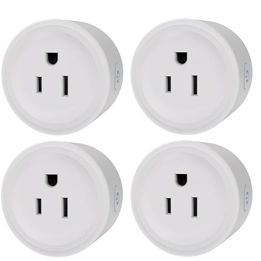 Mengshen 4 Pack WiFi Smart Plug Mini Outlet Socket with App Remote Control Timer Function Compatible with Alexa Google Home Smart Life 2.4GHz Only Wi-Fi Smart Socket for Home