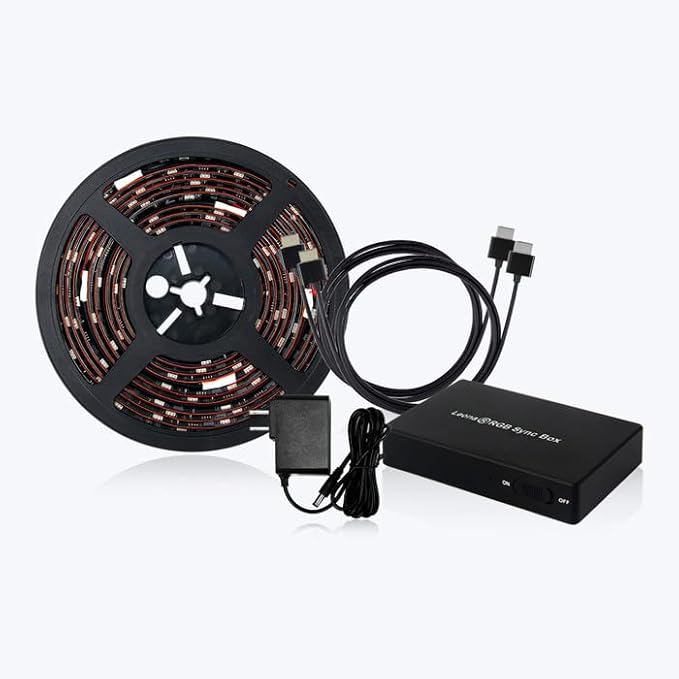Leona RGB HDMI Sync Box TV Kit, 12.5ft Strip Light, 24W, 55-65 inch TV Compatible, Smart App Control, 4K HDR