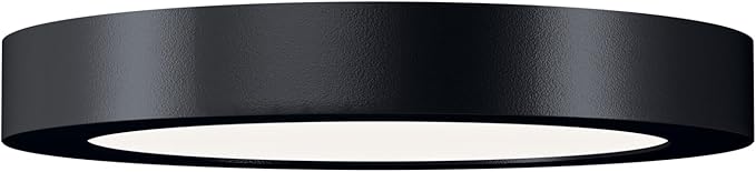Kichler Ara 5.50" Modern Minimal Round LED Downlight in Black, for Wet Indoor Locations, Supplemental Lighting, Integrated LED, Edge-Lit Technology, 750 Lumens, Dimmable to 10%, 53005BK30