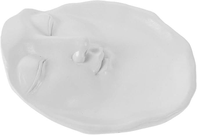Elegant Artistic Face Resin Tray for Jewelry Storage and Candle Holder White Minimalist Decorative Organizer for Clean Girl Decor Apartment and Bathroom Accent
