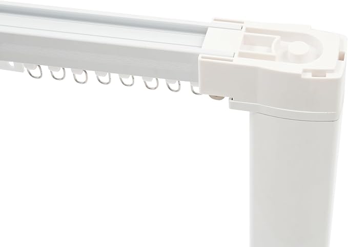 Smart Electric Curtain Track System, 47''-87'' Telescoping Motorized Curtain Rail Works, Remote & WiFi Control Curtains Rod, 88LB Load, Ceiling Mount Automatic Curtain Opener, Quiet Motor