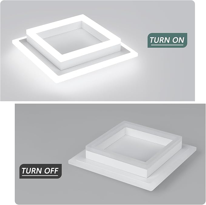 32W Flush Mount Modern LED Ceiling Lights, Small Hallway Ceiling Light, Cool White 6000K Acrylic LED Kitchen Ceiling Light Fixtures for Bedroom Dining Room Bathroom (2 Pack)