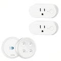 LoraTap Wireless Outlet (2 Pack) - Ergonomic Round Remote (Comfort Grip!) + Magnetic Wall Base - Stick & Grab, No Wall Damage - 15A/1875W 100ft Range - Control for Hard-to-Reach Sockets