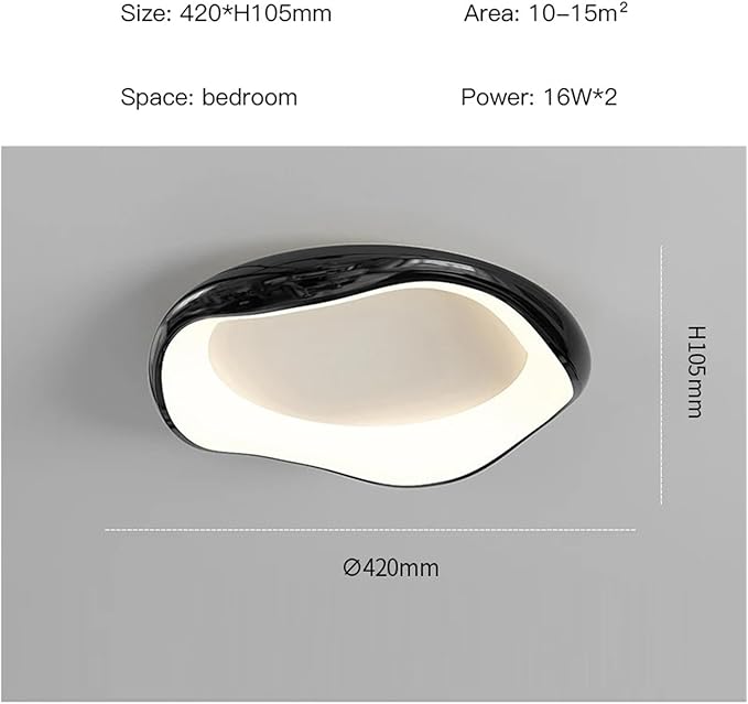 Modern Bedroom Ceiling Light Minimalist Interior Intelligent Lamp Living Room Bar Counter Home Decoration Lighting Fixture Contemporary(Black-42cm)