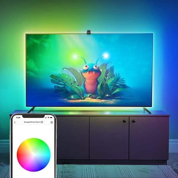 Sengled Envisual TV Led Lights(TV Sync Suppoorts Off-line), TV LED Backlights with Camera for 60-65 inch TVS, Smart Ambient WiFi RGB Lights, Works with Alexa & Google Assistant, App Control, Vision G2