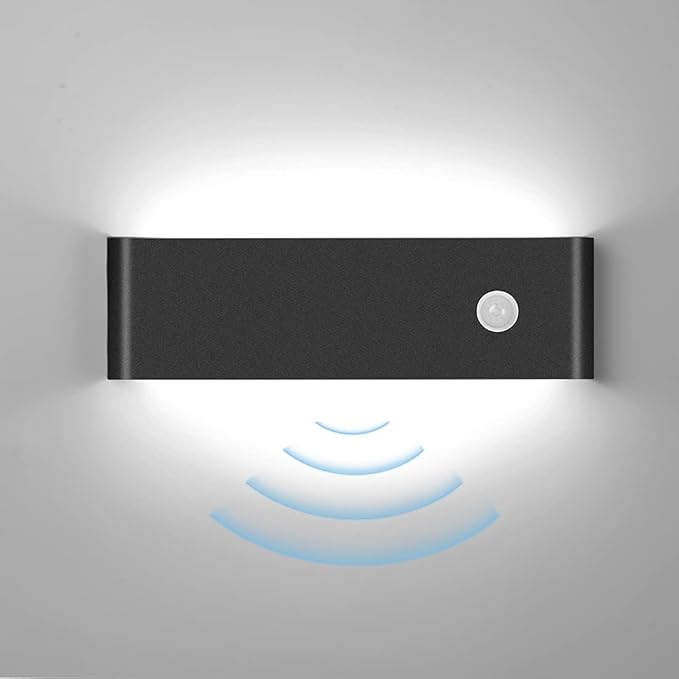 LED Hardwired Motion Sensor Light Indoor Wall Sconce, 12W Cool White 6000K(Not Battery Operated) 1