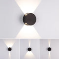 Tubicen Wall Sconce Black Round Wall Lights Beam-Adjustable LED Dimmable Movie Theater Bedroom Sconce Lighting Up Down Hardwired Indoor Small Wall Lights for Living Room Hallway Stairway 6W 3000K