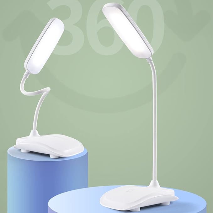LED Desk Lamp, Touch Control Three Level Color Temperature USB Charging Table Lamp Reading Light for Dorm Study Office (White)