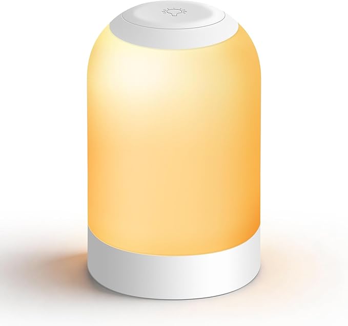 Rechargeable LED Table Lamp, Portable Touch Night Light for Adults and Elders, Dimmable Bedside Lamp with Brightness Memory, Hanging Lantern for Bedroom, Hallway, Camping and Emergency