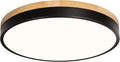 Round LED Flush Mount Ceiling Light, Modern Wood Ceiling Light, Minimalist Ceiling Lamp Black Ceiling Lighting Fixtures for Kitchen Bedroom Laundry Room Living Room Entryway Hallway&11.81 in