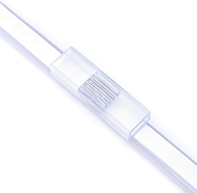 DELight AC 110-120V Waterproof IP65 RGB 100ft Neon Rope Lights with U Channel Pin Connectors Remote Control & APP Dimmable Cuttable Flexible LED Strip Lights Outdoor DIY Project DEL-D1MP100R