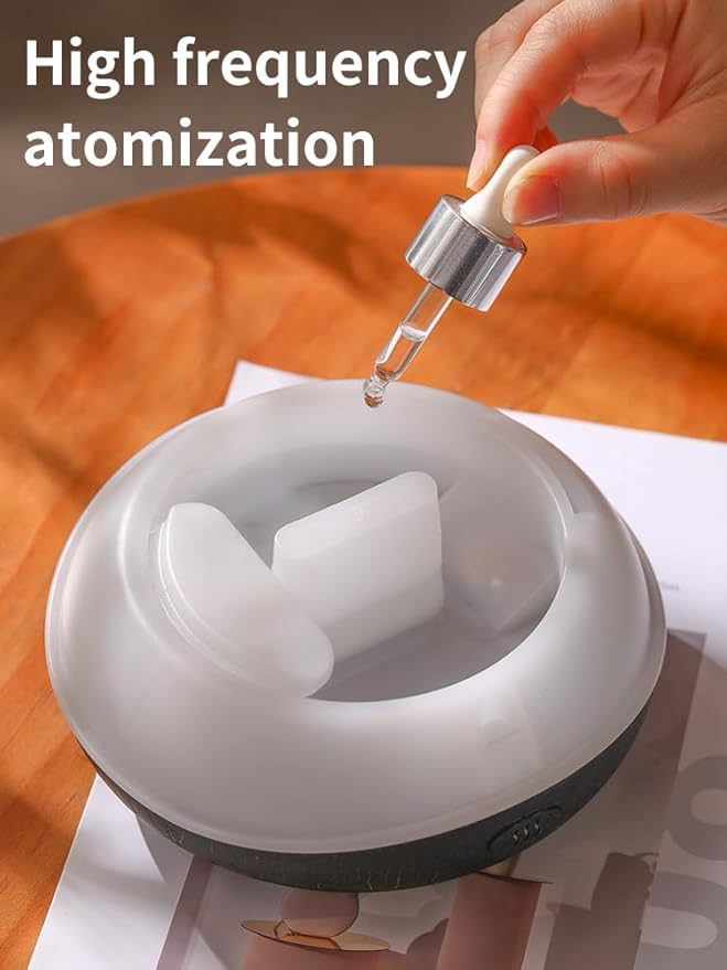 Essential Oil Diffusers Ultrasonic UFO Aromatherapy Diffuser, Ultrasonic Diffuser, Cool Mist Humidifier, 7 Colors LED Lights Changing for Home, Office, Spa 200ml (Crack)
