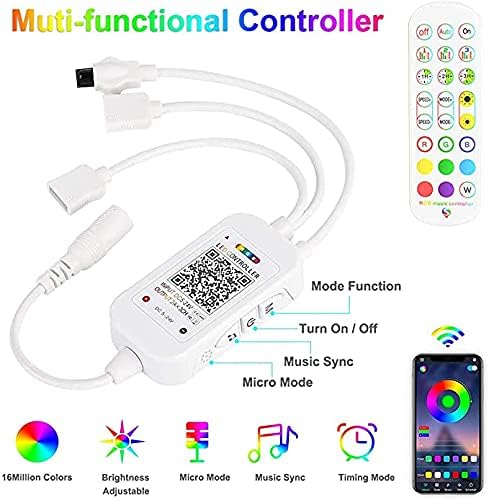 Firework LED Strip Lights Dream Color RGB Changing Music Sound Sync Bluetooth Firework Lights with Remote Control DC 5V USB LED Strip Lights for Home,Party,Storefront,Window,Holiday Decoration