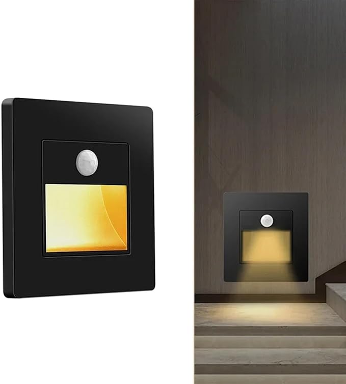 4 Pack Recessed Motion Sensor Light Indoor Outdoor Step Light Lamp Sensor Intelligent Wall Light for Hallway, Kitchen, Hallway, Bedroom, Bathroom, Stairs