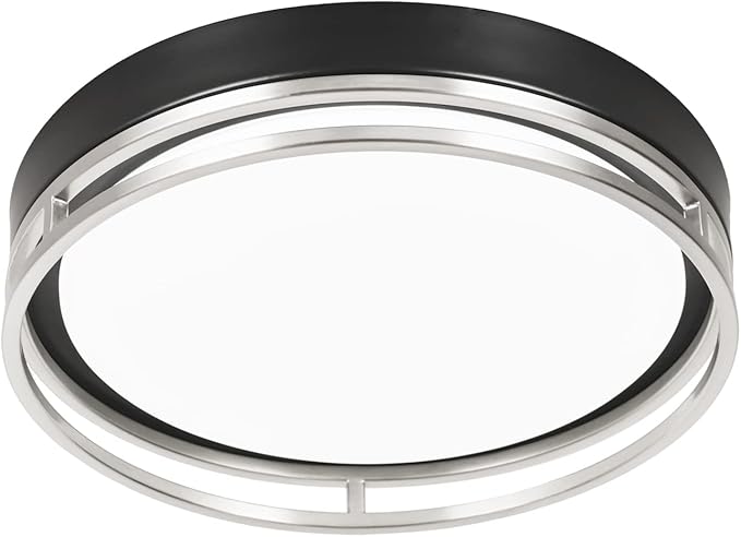 12.5 Inch LED Flush Mount Ceiling Light Fixture, 26W, Super Bright 1700 Lumens, 3 Color 3000K/4000K/5000K, Dimmable Ceiling Lamp for Bedroom Hallway Bathroom Kitchen Laundry (Black Nickel)