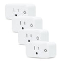 4 Pack Smart Home Wi-Fi Plugs - Alexa & Google Home Compatible, White, Toggle Switch, Automatic Operation