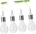 4 Pcs Transparent Solar Copper Wire LED Bulb Hanging Lamp Warm White Chandelier for Outdoor Garden Patio and Lawn Decoration Easy to Install