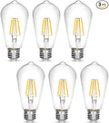 Vintage Edison Bulb 4W,Equivalent 40W Incandescent,ST18 Antique LED Filament Bulbs,Non Dimmable Daylight White 4000K,E26 Led Bulb,Pack of 6