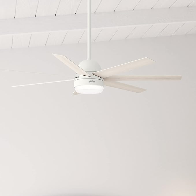 Hunter 60 inch WiFi Phenomenon Matte White Ceiling Fan with LED Light Kit and Wall Control
