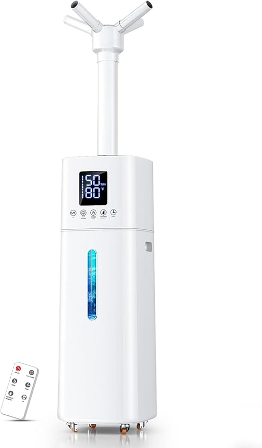 15L/4Gal Humidifier Large Room, 600mL/h Misting, 1200ft² Coverage, Auto Humidity Control, 72H Runtime, Top Fill, Aroma Diffuser, Sleep Mode, 12H Timer, Auto Shutoff Protection