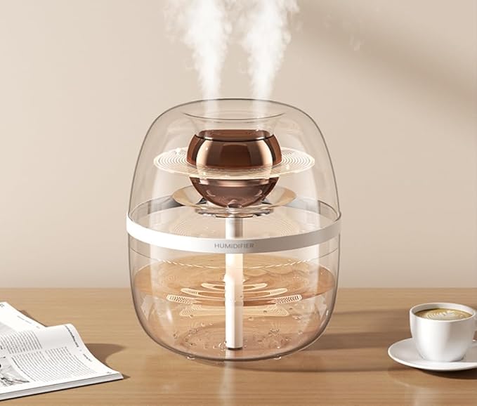 105 oz (3000ml) Essential Oil Aromatherapy Diffuser, Transparent Dual Spray Large Capacity Humidifier with Night Light for Large Rooms, Office, Home, Spa, Yoga, Bedroom, Gym (White)