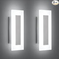LMQNINE Modern LED Acrylic Wall Sconce Warm White Light Chrome 6000K for Bedroom Corridor Stairs Bathroom Indoor Lighting Fixture Lamps Home Room Decor (2-Pack)…