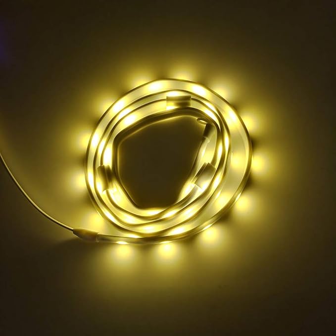 LED Rope Lights, USB Powered Portable Water Proof Camping Rope Lights with 180, Reusable Utility Ties and Storage Bag for Outdoor Hiking Emergency (Yellow)
