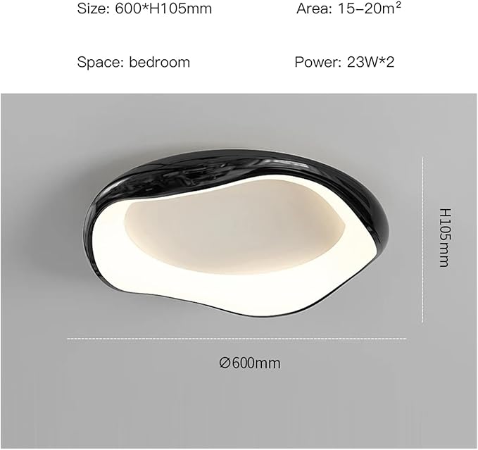 Modern Bedroom Ceiling Light Minimalist Interior Intelligent Lamp Living Room Bar Counter Home Decoration Lighting Fixture Contemporary(Black-60cm)