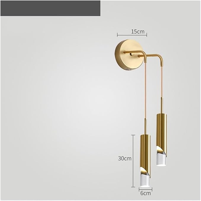 Modern Led Decorative Items Compatible with Home Tri-Color Light Source Dining Room Lights Dorm Room Decor Lamp(Gold,15 * 30 * 6cm)