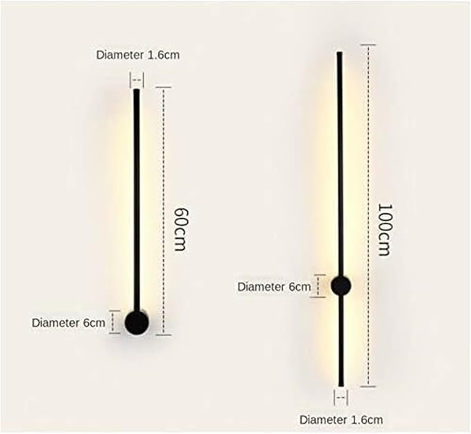 Living Room Minimalist Background Wall Decoration Bedroom Bedside Linear LED Wall Lamp Ceiling Light(White Light,60cm)