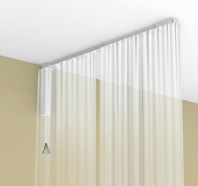 Motorized Curtain Track Kit, 2.5N Heavy Duty Automatic Curtain Opener, 5-Wire Hardwired Smart Electric Curtains with Remote for Home & Office (2.0 meters (78.7 inches))