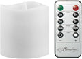 Stonebriar 6 Count White Real Wax 3x3 Flameless LED Pillar Candles with Remote and Timer