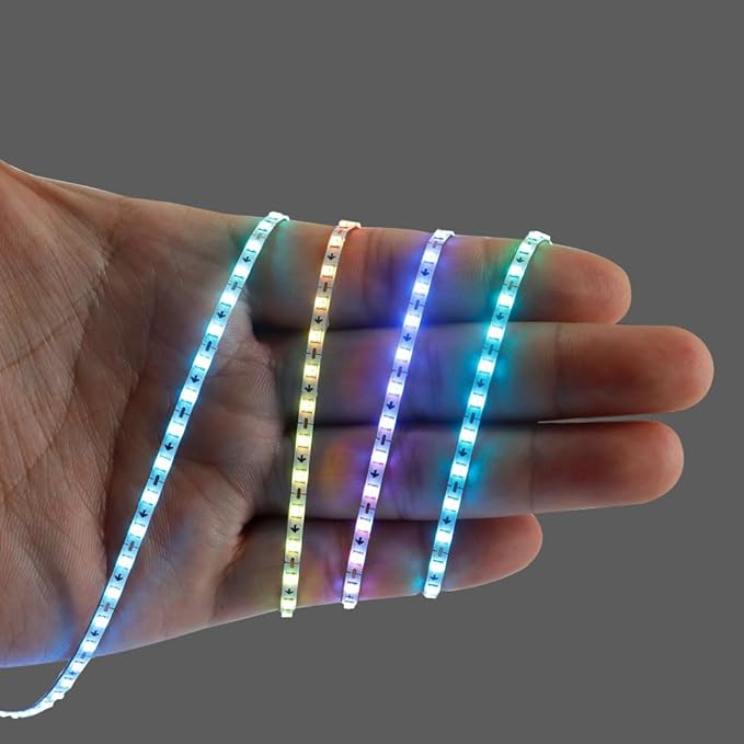 6.5FT WS2812B WS2812 2.7mm Ultra Narrow LED Strip,160LEDs/m Individually Addressable Dream Color Flexible Smart Light Tape for Bedroom,Kitchen,Stage,TV Backlight,DC12V