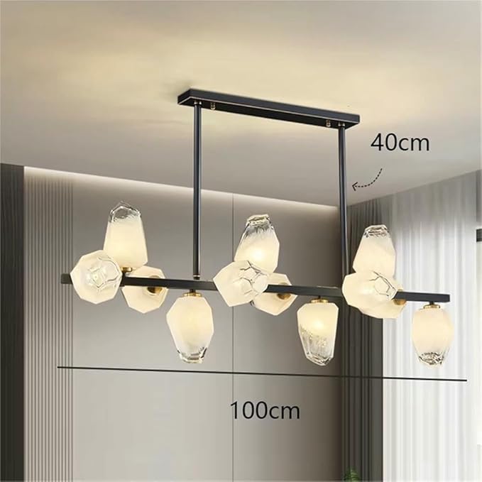 Pendant Lights Nordic Smart Home Decoration Pendant Light, Living Room Dining LED Indoor Lighting(Cold White,Blacks 12 Heads)