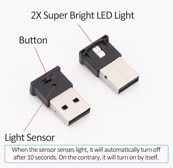 AOZITA Mini USB LED RGB Light Brightness Adjustable 8 Color Changeable for Car, Laptop, Keyboard. Atmosphere Smart Night Lamp for Home Decoration (DC : 5V) (Quantity: 1)
