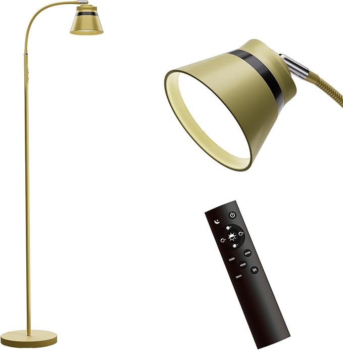 AXX Gold Floor Lamp, 60-Inch Standing Reading Light for Office/Bedroom/Living Room, LED Bulb Included