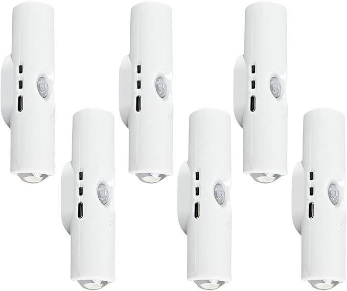 Smart Rechargeable LED Night Light, RGB Gradient Ambient Lighting is Dimmable, and The Magnetic/Stick-on Design for Bedroom, Stairs, Hallway, Entryway (6PC RGB 7-Color)