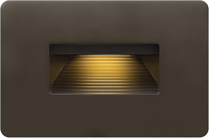 Hinkley Landscape Lighting Luna Horizontal 12v Step Light, Low-Voltage, 2700K, Fits Standard Gang Junction Box, Integrated LED, Bronze