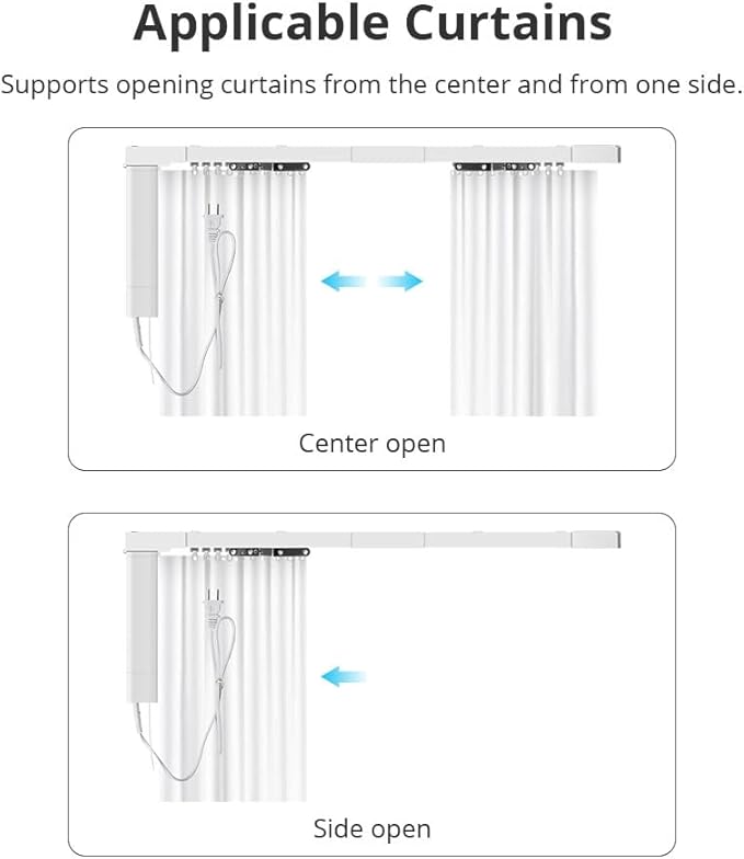 Motorized Curtain Rods with Remote | Matter-Certified WiFi Electric Curtains Compatible with Apple Home, Alexa, Google Assistant, SmartThings | Automatic Curtain Opener (4.1m (161.4inch))