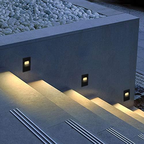 Ciata LED Stair Lights - 3 CCT Options (3000K/4000K/5000K) | 3 Watt Step Lights for Indoor and Outdoor Stairs | Ideal for Home Theater and Outdoor Stairway Lighting | Black Finish, Vertical