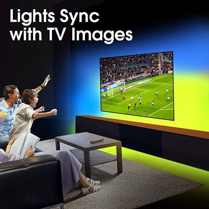 GUPUP TV LED Backlight with Screen Sync, 12.5FT BGRIC Color-Changing Strip for 55-65 TVs, Smart Backlighting with Music Sync & App Control, Lights That Sync to TV Picture