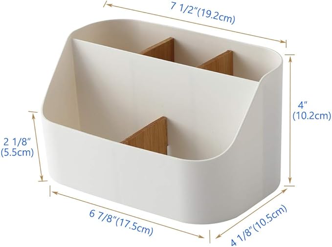 Desk Organizer Remote Control Holder Makeup Caddy Box for Home & Office 2 Pack