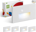 ASD LED Recessed Step Light Fixture, Outdoor & Indoor Stair Tread Lighting | 3CCT, Motion Sensor, Waterproof, ETL Listed | 3W 120LM 3000K-5000K 120V | Staircase Hardwired Illumination | White, 4 Pack