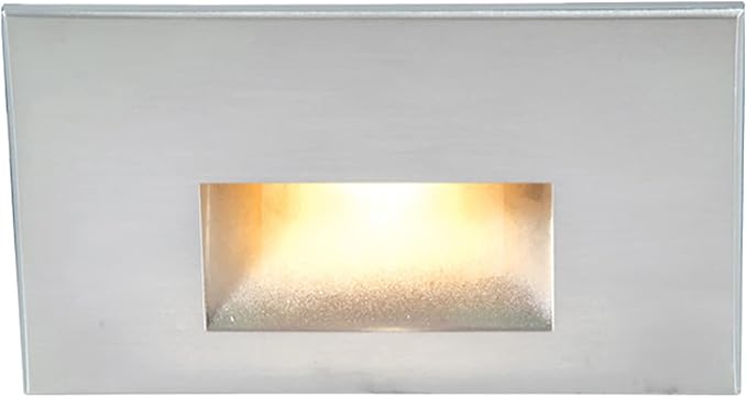 WAC Landscape Lighting, LED 12V Horizontal Indoor or Outdoor Step and Wall Light Amber 1800K Built-in LED in Stainless Steel