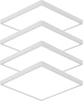 DELIPOP 4 Pack Flush Mount Ceiling Light, 12 Inch 24W Ultra Thin Square LED Ceiling Light, 6500K Cool White Low Profile Light Fixture for Living Room Bedroom Bathroom Kitchen Dining Room Corridor
