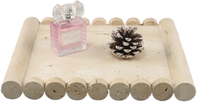 Modern Style Marble Tray Organizer - Modern Stone Decoration for Living Room, Dining Table, Office - Stylish Key and Jewelry Holder(Beige4)