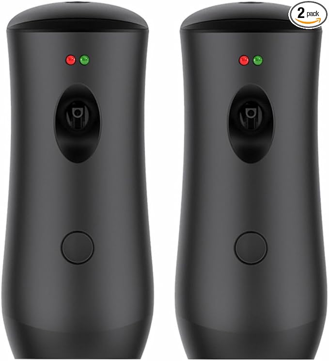 Automatic Air Freshener Spray Dispenser (2-Pack) Black Wall Mounted or Free Standing Battery Operated Sprayer for Home or Commercial Use, 3 Auto Scent Release Time Settings for Room/Bathroom Freshness